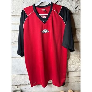 Nike Team Arkansas Razorbacks Jersey Mens XL Red Black Nike Fit Dry 0513